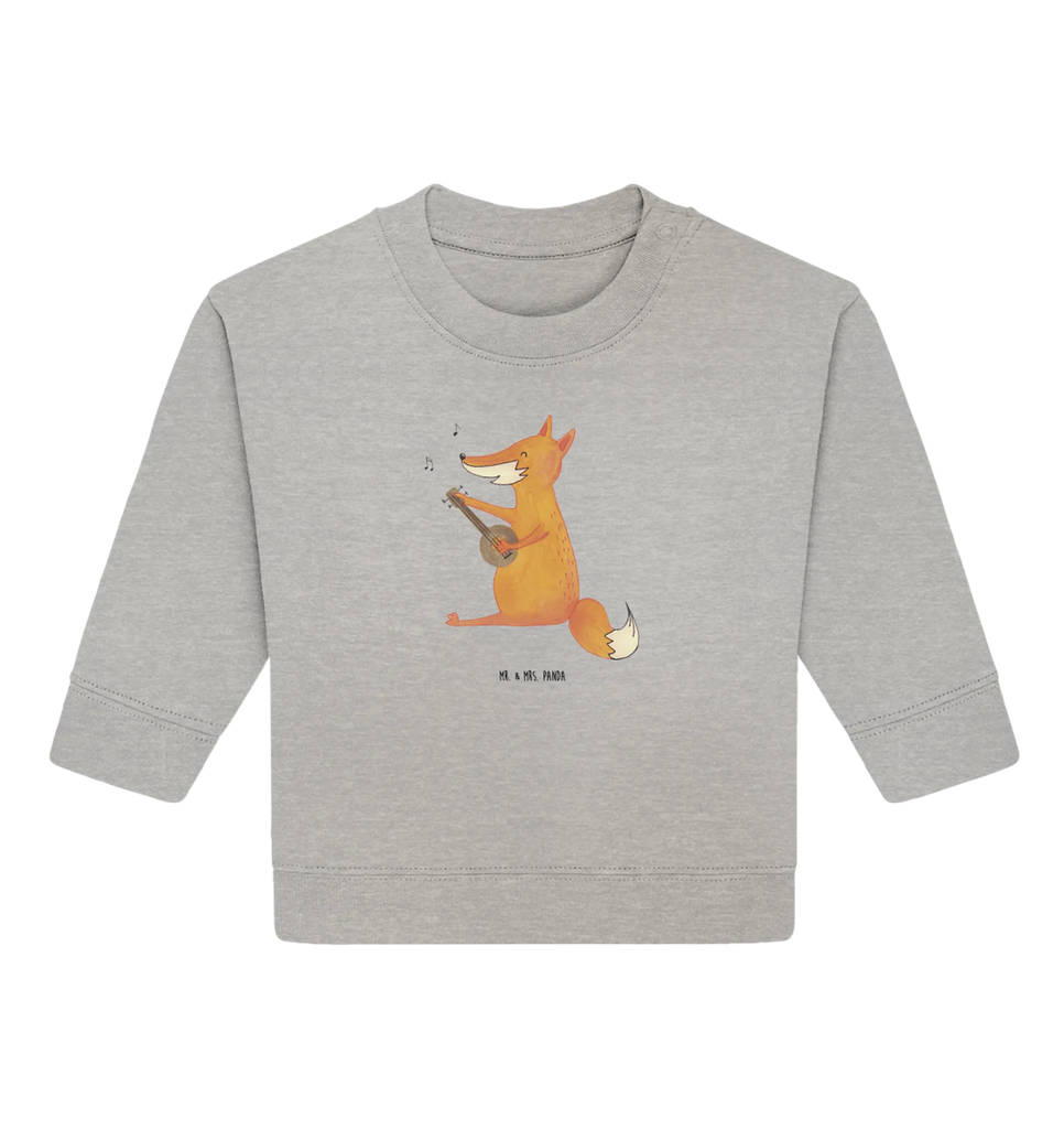 Organiczny sweter dla niemowląt Lis gitara Baby Bullover, Baby Sweatshirt, Fuchs, Füchse, Sängerin, Musikerin, Gitarre, Musik Spruch, Sänger, Geschenk Musiker