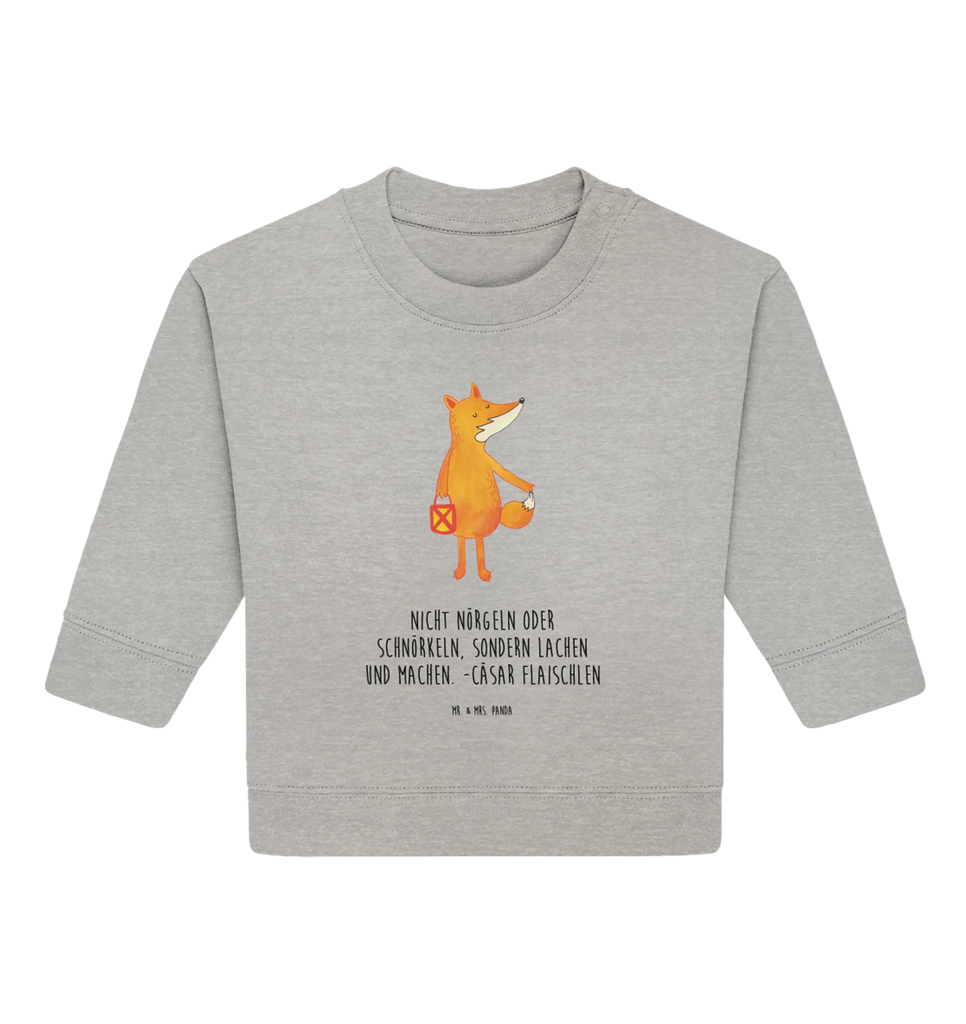 Organic Baby Pullover Fox Lantern Baby Bullover, Baby Sweatshirt, Fuchs, Spruch Trösten, Liebeskummer Spruch, Sankt Martin, Füchse, Laterne, Cäsar Otto Hugo Flaischlen, Laternenumzug, Aufmuntern