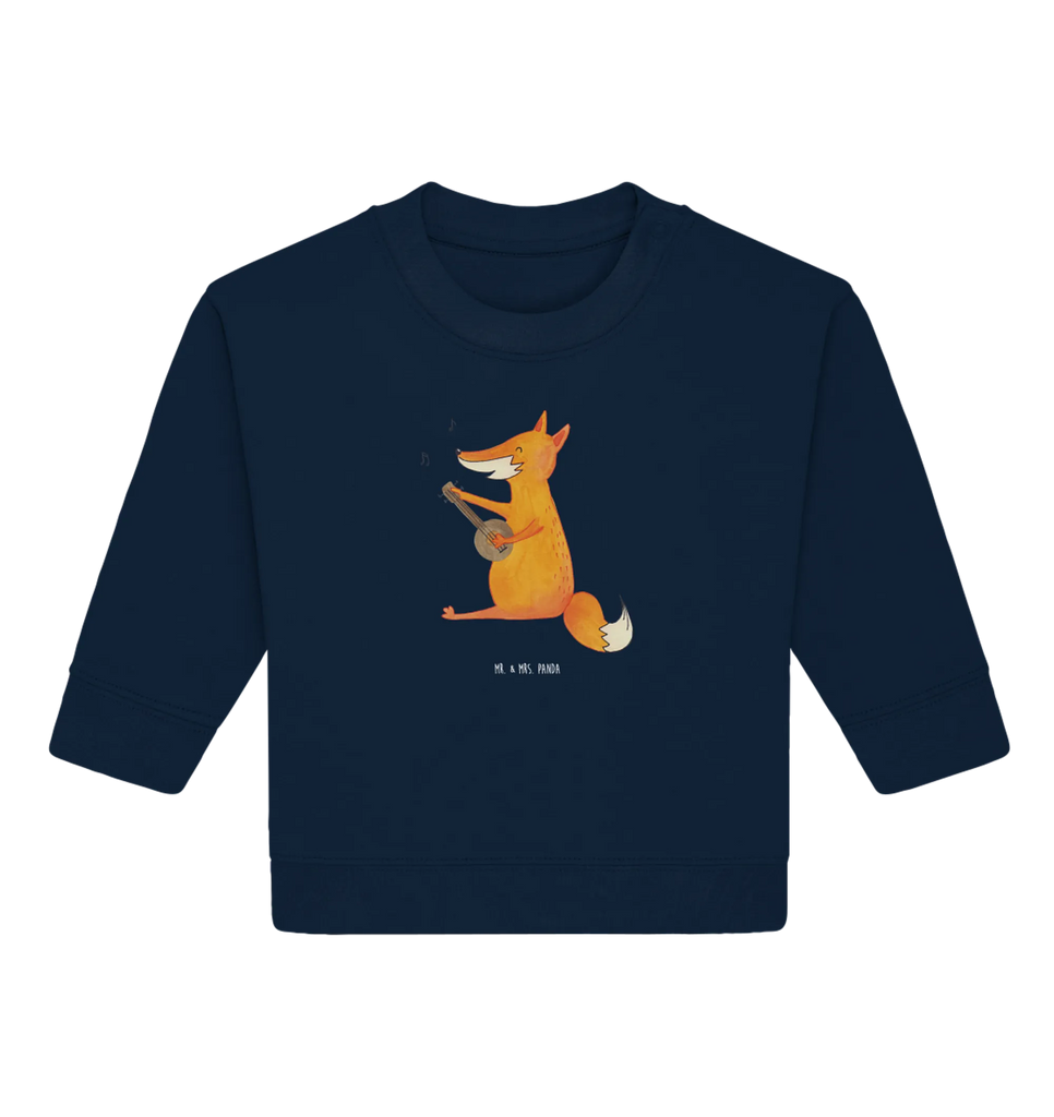 Organiczny sweter dla niemowląt Lis gitara Baby Bullover, Baby Sweatshirt, Fuchs, Füchse, Sängerin, Musikerin, Gitarre, Musik Spruch, Sänger, Geschenk Musiker