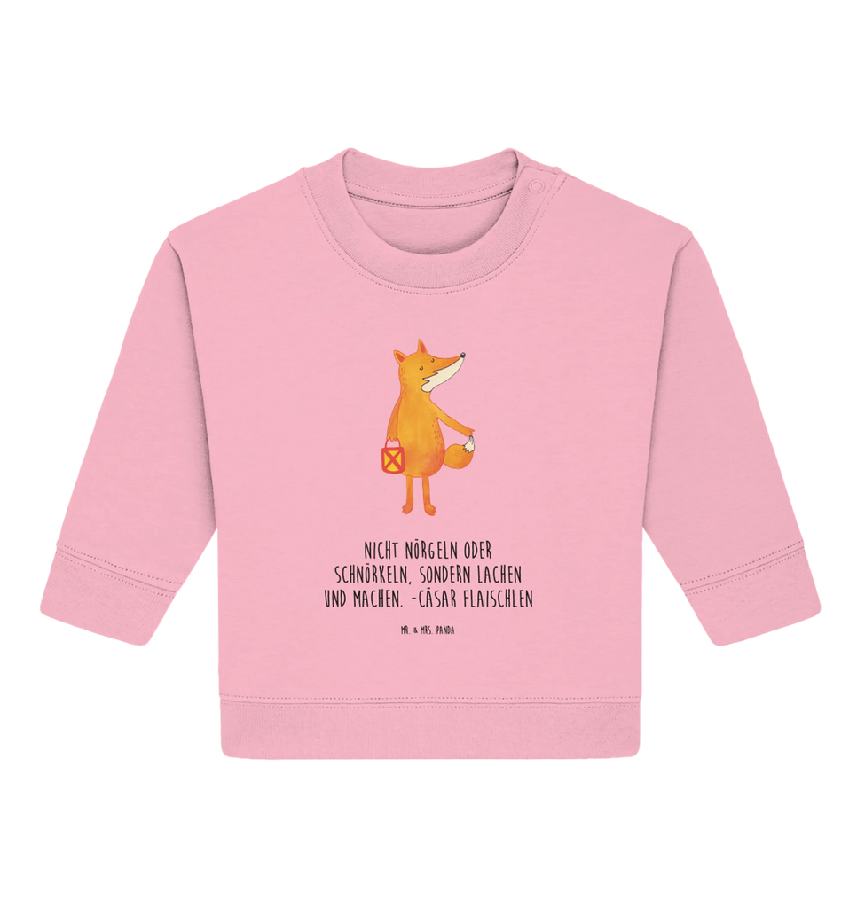 Organic Baby Pullover Fox Lantern Baby Bullover, Baby Sweatshirt, Fuchs, Spruch Trösten, Liebeskummer Spruch, Sankt Martin, Füchse, Laterne, Cäsar Otto Hugo Flaischlen, Laternenumzug, Aufmuntern