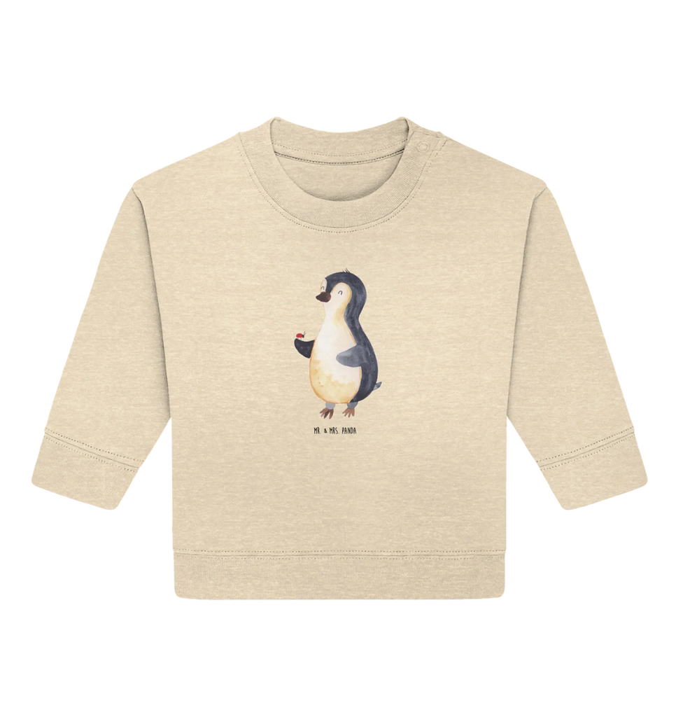 Organiczny sweter dla niemowląt Pingwin biedronka Baby Bullover, Baby Sweatshirt, Pinguin, Lebensfreude, Glück, Wunder, Pinguine, Marienkäfer, Liebe, Freude