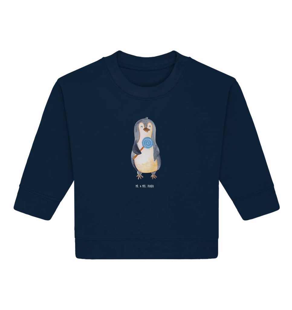 Organiczny sweter dla niemowląt pingwin lizak Baby Sweatshirt, Baby Bullover, Pinguin, Süßigkeiten, Lolli, Rebell, Pinguine, Gauner, Ganove, Rabauke, Blödsinn, Spruch