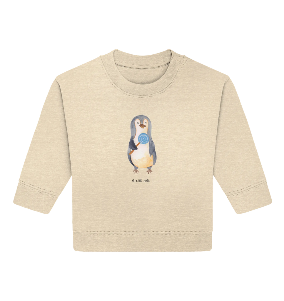 Organiczny sweter dla niemowląt pingwin lizak Baby Sweatshirt, Baby Bullover, Pinguin, Süßigkeiten, Lolli, Rebell, Pinguine, Gauner, Ganove, Rabauke, Blödsinn, Spruch
