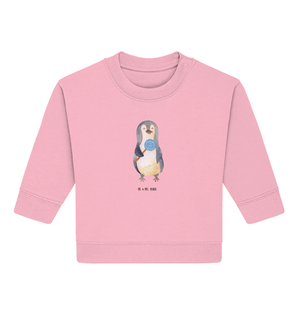 Organiczny sweter dla niemowląt pingwin lizak Baby Sweatshirt, Baby Bullover, Pinguin, Süßigkeiten, Lolli, Rebell, Pinguine, Gauner, Ganove, Rabauke, Blödsinn, Spruch