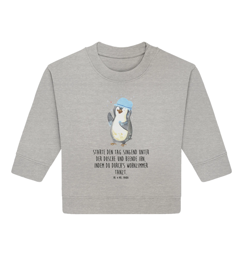 Organic Baby Pullover Penguin have a shower Baby Bullover, Baby Sweatshirt, Pinguin, Neustart, glücklich sein, Motivation, Dusche, Pinguine, Lebensmotto, Neuanfang, Duschen