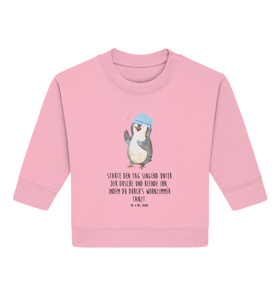 Organic Baby Pullover Penguin have a shower Baby Bullover, Baby Sweatshirt, Pinguin, Neustart, glücklich sein, Motivation, Dusche, Pinguine, Lebensmotto, Neuanfang, Duschen
