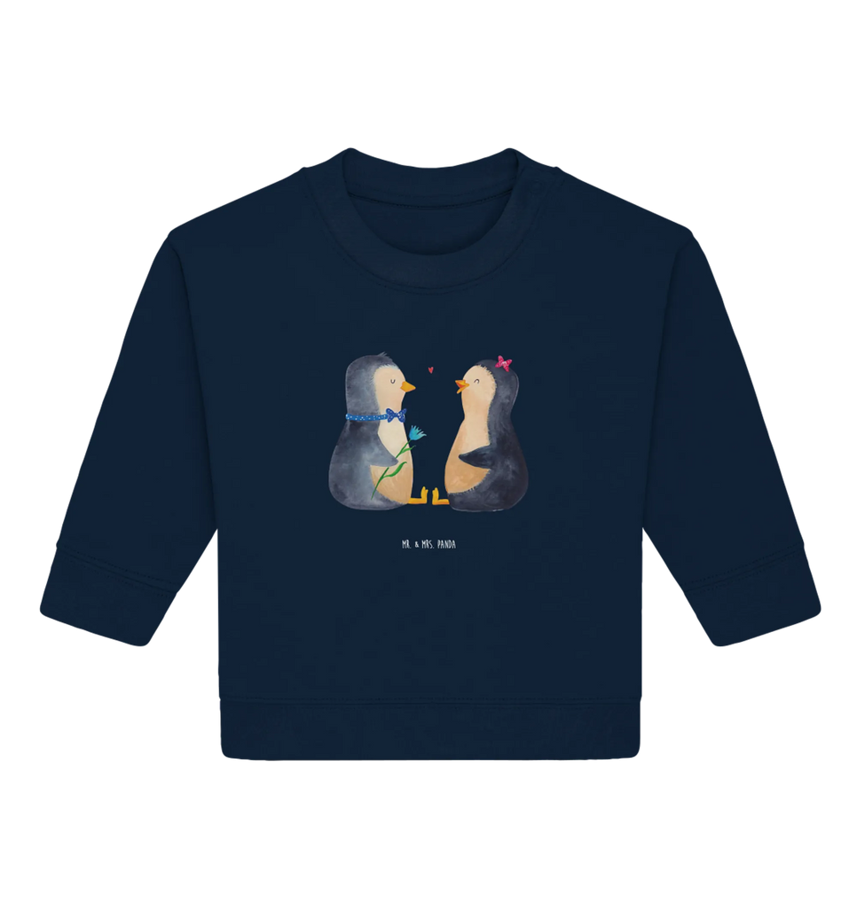 Organiczny sweter dla niemowląt Pingwin para Baby Bullover, Baby Sweatshirt, Pinguin, Hochzeitsgeschenk, Liebesgeschenk, Liebesbeweis, Traumpaar, Verlobung, Liebespaar, Große Liebe, Pinguine, Liebe, Hochzeitstag, Hochzeit, Jahrestag