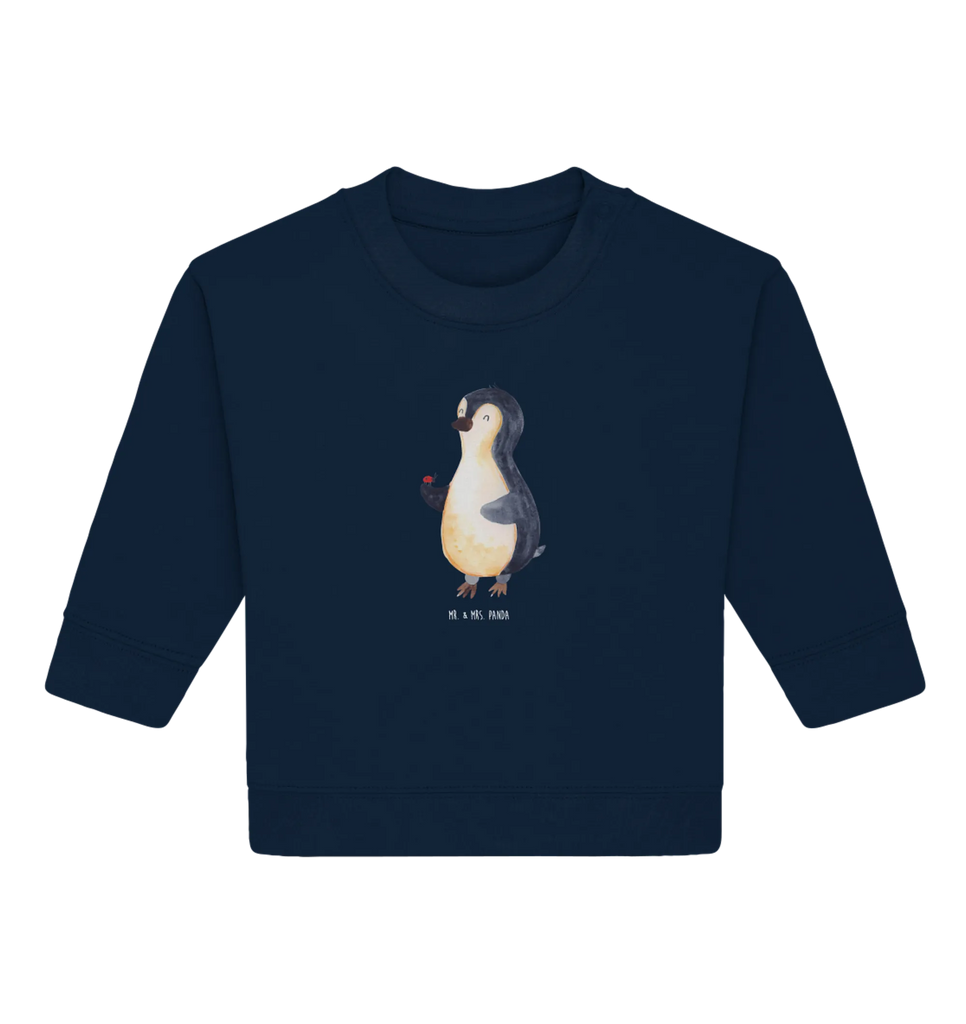 Organiczny sweter dla niemowląt Pingwin biedronka Baby Bullover, Baby Sweatshirt, Pinguin, Lebensfreude, Glück, Wunder, Pinguine, Marienkäfer, Liebe, Freude