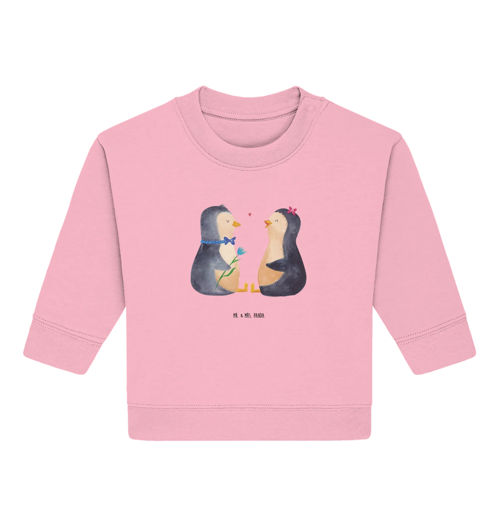 Organiczny sweter dla niemowląt Pingwin para Baby Bullover, Baby Sweatshirt, Pinguin, Hochzeitsgeschenk, Liebesgeschenk, Liebesbeweis, Traumpaar, Verlobung, Liebespaar, Große Liebe, Pinguine, Liebe, Hochzeitstag, Hochzeit, Jahrestag