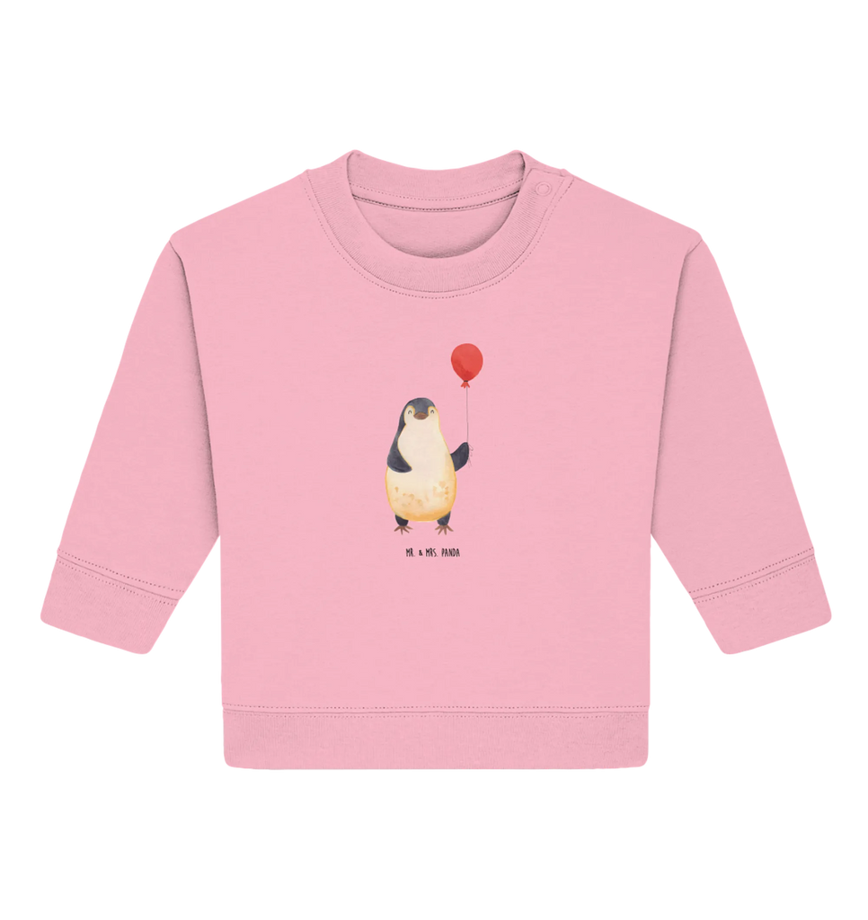 Organiczny sweter dla niemowląt pingwin balon Baby Bullover, Baby Sweatshirt, Pinguin, Pinguine, Neustart, Lebenslust, Neues Leben, Tagträume, Geschenkidee, Motivation, Liebe, Beste Freundin, Glück, Geschenk Freundin, Luftballon