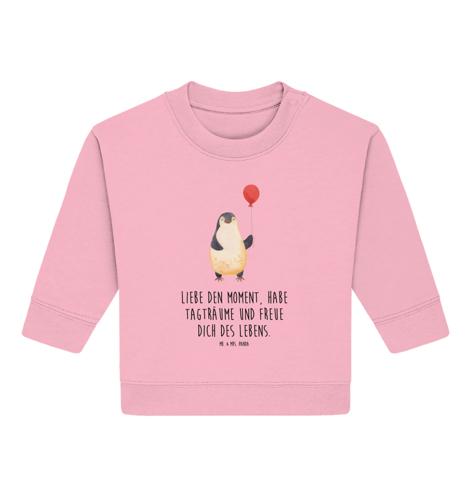 Organiczny sweter dla niemowląt pingwin balon Baby Bullover, Baby Sweatshirt, Pinguin, Pinguine, Neustart, Lebenslust, Neues Leben, Tagträume, Geschenkidee, Motivation, Liebe, Beste Freundin, Glück, Geschenk Freundin, Luftballon