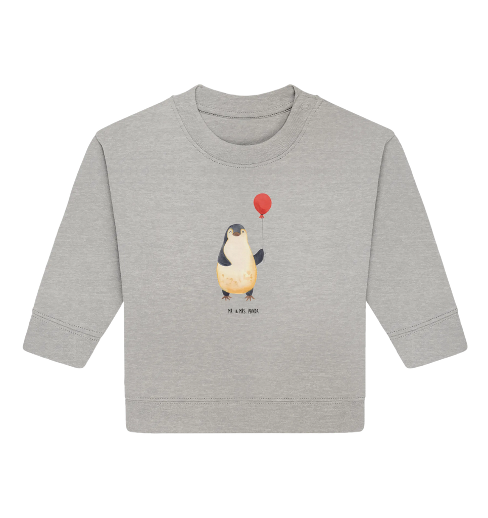 Organiczny sweter dla niemowląt pingwin balon Baby Bullover, Baby Sweatshirt, Pinguin, Pinguine, Neustart, Lebenslust, Neues Leben, Tagträume, Geschenkidee, Motivation, Liebe, Beste Freundin, Glück, Geschenk Freundin, Luftballon
