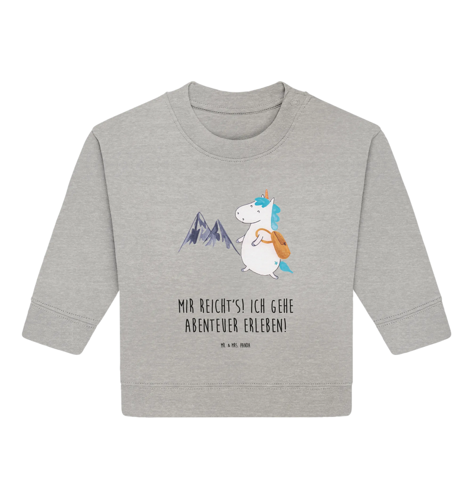Organiczny sweter dla niemowląt jednorożec alpinista Baby Bullover, Baby Sweatshirt, Einhorn Deko, Einhörner, Einhorn, Unicorn, Reisen, Abenteurer, Urlaub, Berge, Bergsteiger, Abenteuer, Weltenbummler, Entdecker, Weltreise