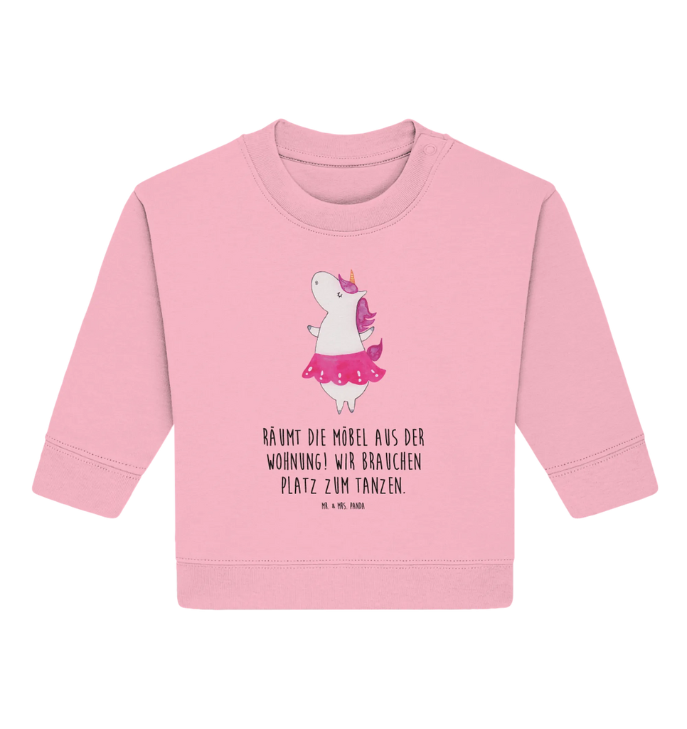 Organiczny sweter dla niemowląt Jednorożec balerina Baby Bullover, Baby Sweatshirt, Einhorn Deko, Einhörner, Einhorn, Unicorn, Tänzerin, Spaß, Ballerina, Wohnung, Geburtstag, Feiern, Tanzen, Party, Lebenslust, Lebensfreude
