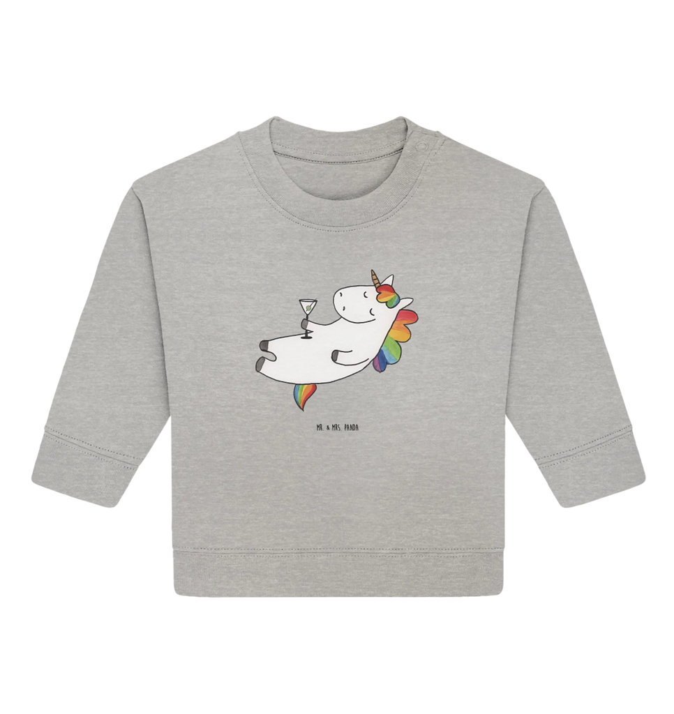 Organic Baby Pullover Einhorn Cocktail Baby Sweatshirt, Baby Bullover, Einhorn Deko, Einhörner, Einhorn, Unicorn, Sekt, Party, Spruch, Rum, Cuba Libre, Lustig, Caipirinha, Spaß, Feiern, Freundin, Geburtstag, Witzig, Glitzer