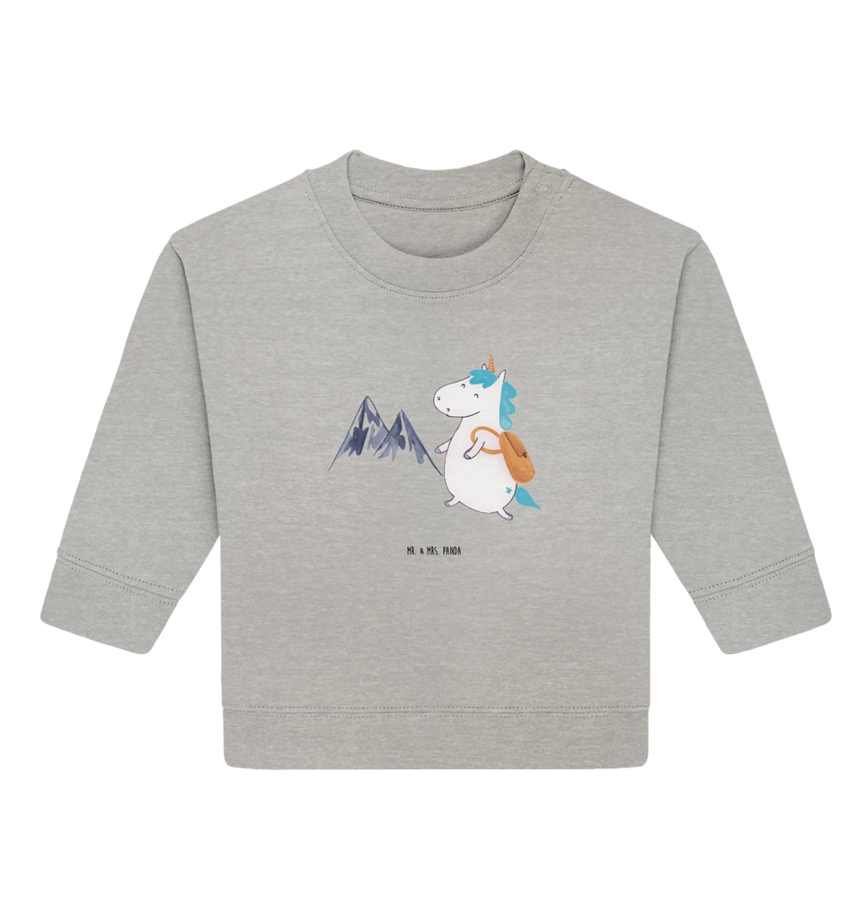 Organiczny sweter dla niemowląt jednorożec alpinista Baby Bullover, Baby Sweatshirt, Einhorn Deko, Einhörner, Einhorn, Unicorn, Reisen, Abenteurer, Urlaub, Berge, Bergsteiger, Abenteuer, Weltenbummler, Entdecker, Weltreise