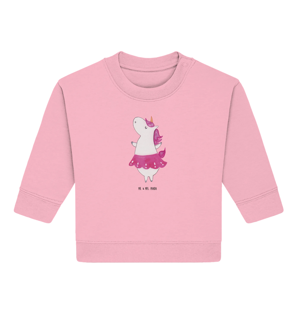 Organiczny sweter dla niemowląt Jednorożec balerina Baby Bullover, Baby Sweatshirt, Einhorn Deko, Einhörner, Einhorn, Unicorn, Tänzerin, Spaß, Ballerina, Wohnung, Geburtstag, Feiern, Tanzen, Party, Lebenslust, Lebensfreude