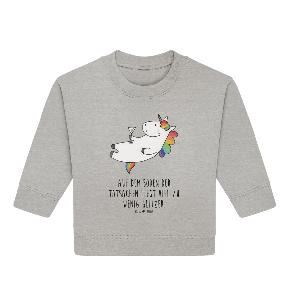 Organic Baby Pullover Einhorn Cocktail Baby Sweatshirt, Baby Bullover, Einhorn Deko, Einhörner, Einhorn, Unicorn, Sekt, Party, Spruch, Rum, Cuba Libre, Lustig, Caipirinha, Spaß, Feiern, Freundin, Geburtstag, Witzig, Glitzer
