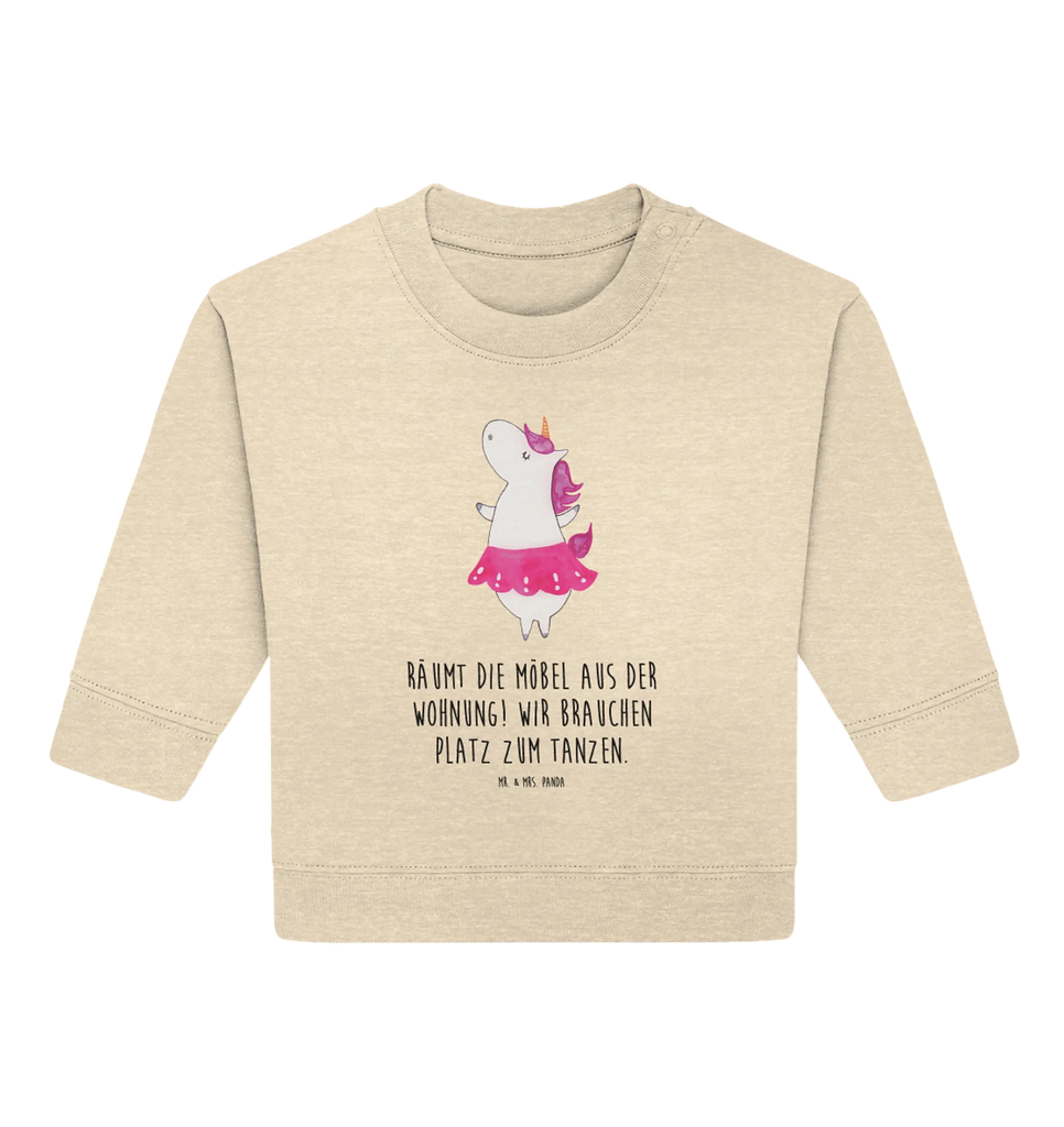 Organiczny sweter dla niemowląt Jednorożec balerina Baby Bullover, Baby Sweatshirt, Einhorn Deko, Einhörner, Einhorn, Unicorn, Tänzerin, Spaß, Ballerina, Wohnung, Geburtstag, Feiern, Tanzen, Party, Lebenslust, Lebensfreude