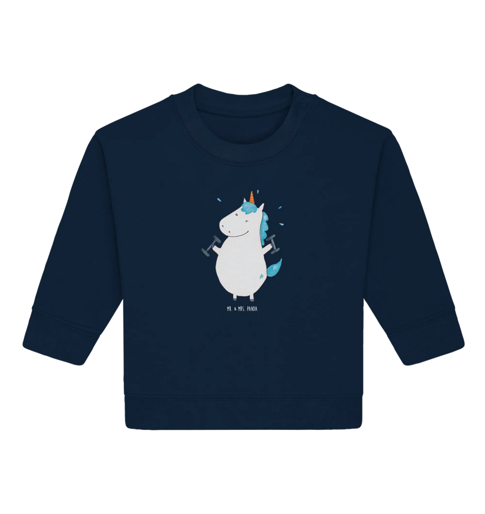 Organiczny sweter dla niemowląt jednorożec Fitness Baby Sweatshirt, Baby Bullover, Einhorn Deko, Einhörner, Einhorn, Unicorn, Sixpack, Diät, Gym, Pumpen, Geräte, Sport, Fitnessstudio, Abnehmen, Fitness