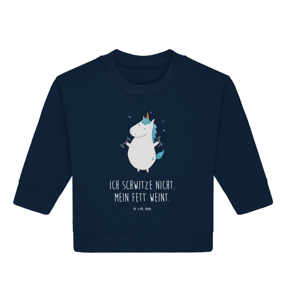 Organiczny sweter dla niemowląt jednorożec Fitness Baby Sweatshirt, Baby Bullover, Einhorn Deko, Einhörner, Einhorn, Unicorn, Sixpack, Diät, Gym, Pumpen, Geräte, Sport, Fitnessstudio, Abnehmen, Fitness
