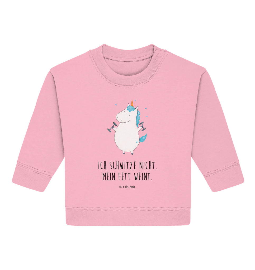 Organiczny sweter dla niemowląt jednorożec Fitness Baby Sweatshirt, Baby Bullover, Einhorn Deko, Einhörner, Einhorn, Unicorn, Sixpack, Diät, Gym, Pumpen, Geräte, Sport, Fitnessstudio, Abnehmen, Fitness