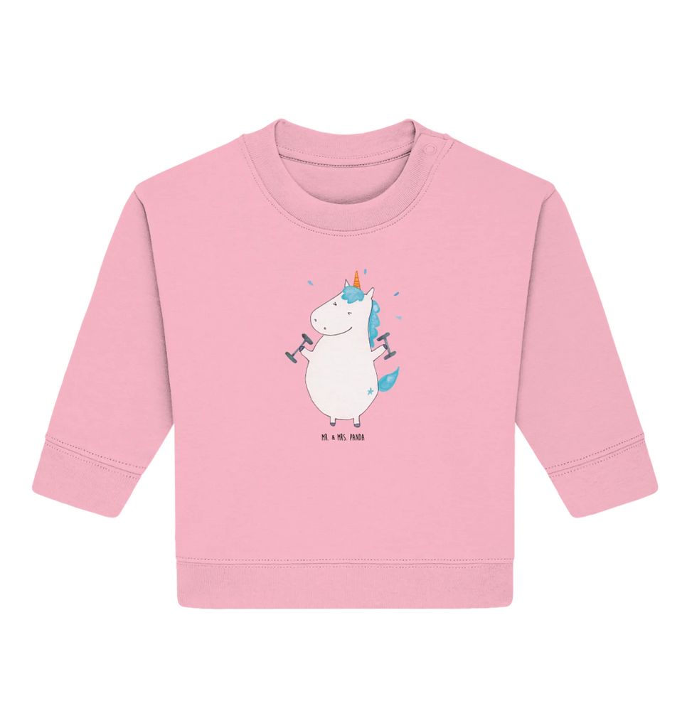 Organiczny sweter dla niemowląt jednorożec Fitness Baby Sweatshirt, Baby Bullover, Einhorn Deko, Einhörner, Einhorn, Unicorn, Sixpack, Diät, Gym, Pumpen, Geräte, Sport, Fitnessstudio, Abnehmen, Fitness
