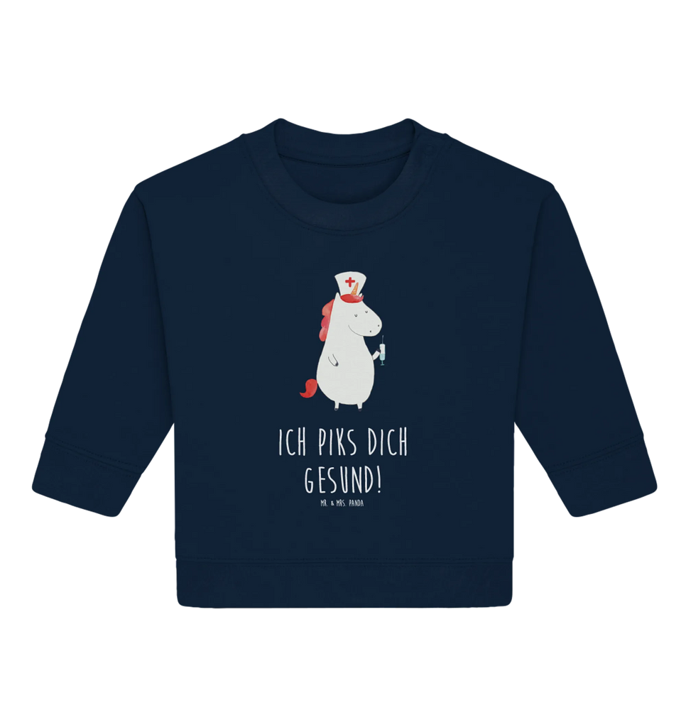 Organiczny sweter dla niemowląt Jednorożec Pielęgniarka Baby Sweatshirt, Baby Bullover, Einhorn Deko, Einhörner, Einhorn, Unicorn, Krankenhaus, Ärztin Geschenk, Krankenpflegerin, Krankenschwester Dankeschön, Krankenschwester Geschenk, Krankenpfleger Geschenk