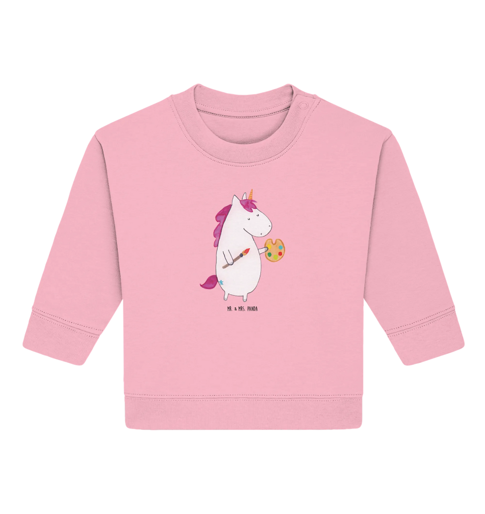 Organiczny sweter dla niemowląt Jednorożec Artysta Baby Bullover, Baby Sweatshirt, Einhorn Deko, Einhörner, Einhorn, Unicorn, Malen, Welt, Stift, Zeichnen, Maler, Geschenk, Artist, Künstler, Englisch, Pinsel, Farbe