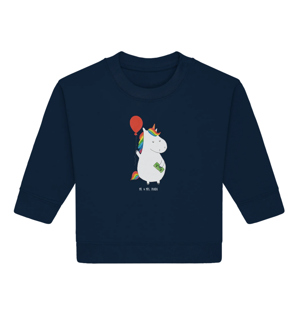 Organiczny sweter dla niemowląt Jednorożec Balon Baby Bullover, Baby Sweatshirt, Einhorn Deko, Einhörner, Einhorn, Unicorn, Geschenk, Freundin, Geld, Luftballon, Freude, Lebenslust