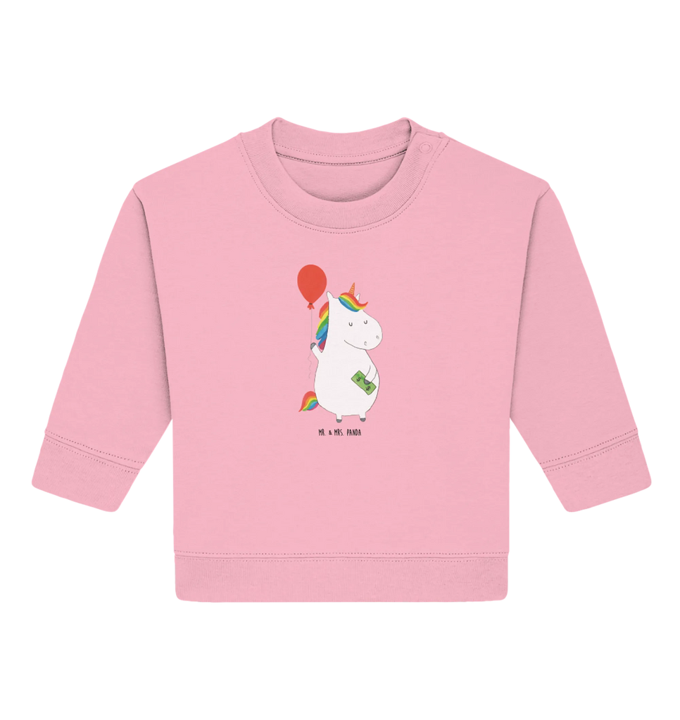 Organiczny sweter dla niemowląt Jednorożec Balon Baby Bullover, Baby Sweatshirt, Einhorn Deko, Einhörner, Einhorn, Unicorn, Geschenk, Freundin, Geld, Luftballon, Freude, Lebenslust