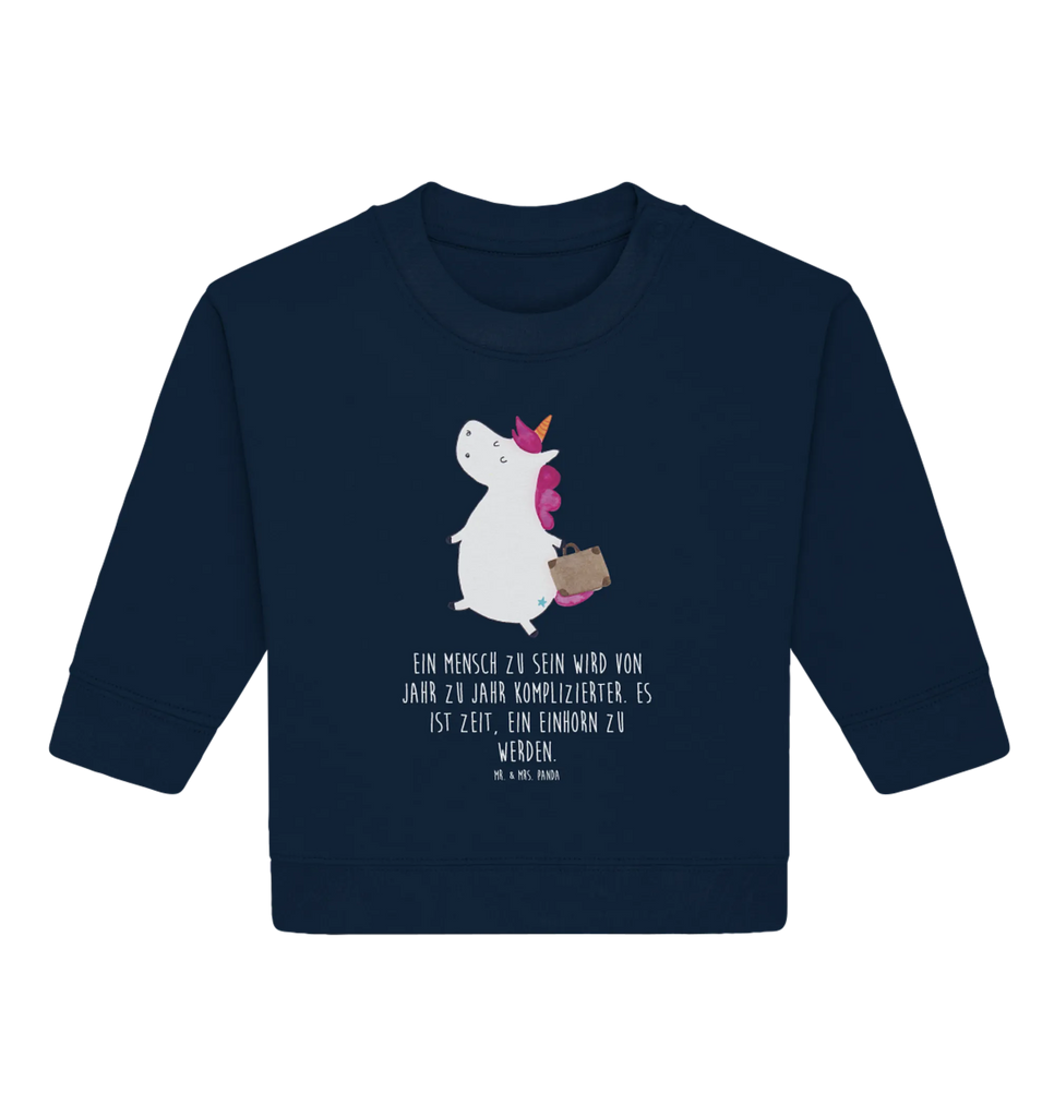 Organiczny sweter dla niemowląt Jednorożec walizka Baby Sweatshirt, Baby Bullover, Einhörner, Einhorn Deko, Einhorn, Unicorn, Abenteuer, Albern, Kind, Lustig, Koffer, Witzig, Verreisen, Gepäck, Erwachsen, Spaß, Reise