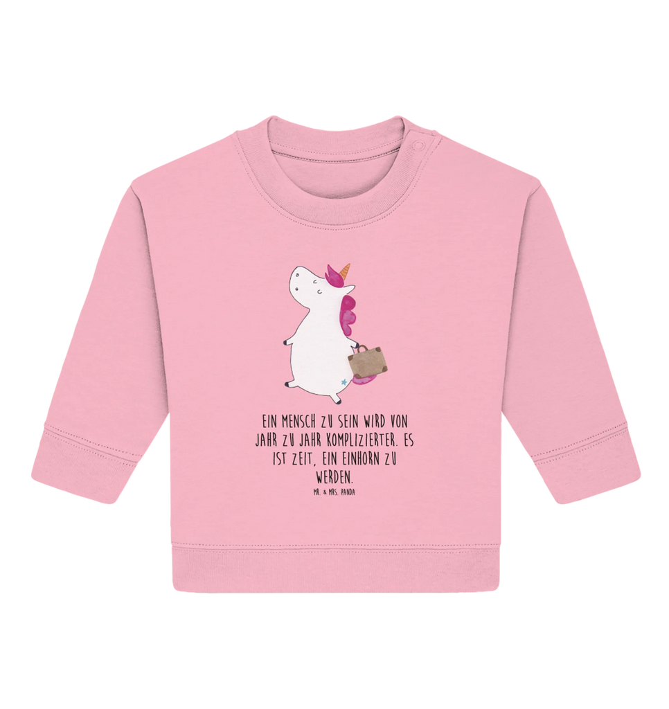 Organiczny sweter dla niemowląt Jednorożec walizka Baby Sweatshirt, Baby Bullover, Einhörner, Einhorn Deko, Einhorn, Unicorn, Abenteuer, Albern, Kind, Lustig, Koffer, Witzig, Verreisen, Gepäck, Erwachsen, Spaß, Reise