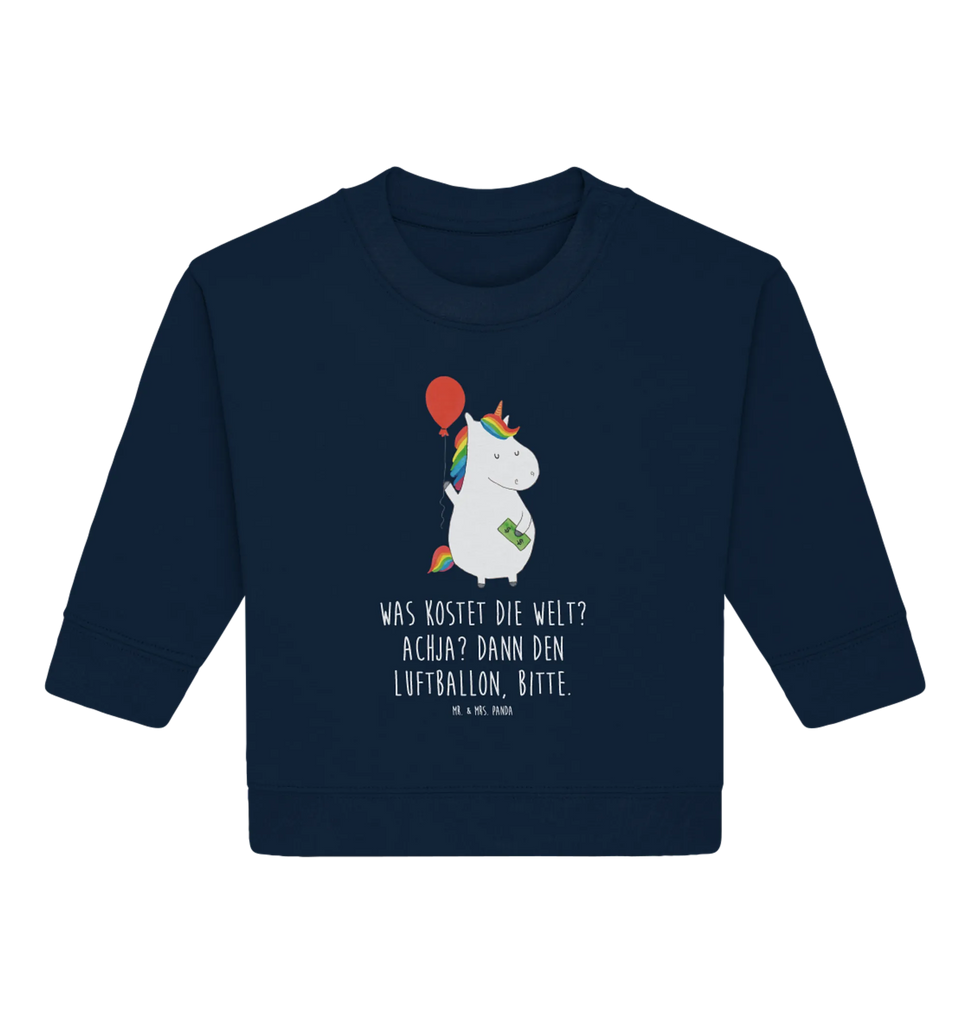 Organiczny sweter dla niemowląt Jednorożec Balon Baby Bullover, Baby Sweatshirt, Einhorn Deko, Einhörner, Einhorn, Unicorn, Geschenk, Freundin, Geld, Luftballon, Freude, Lebenslust