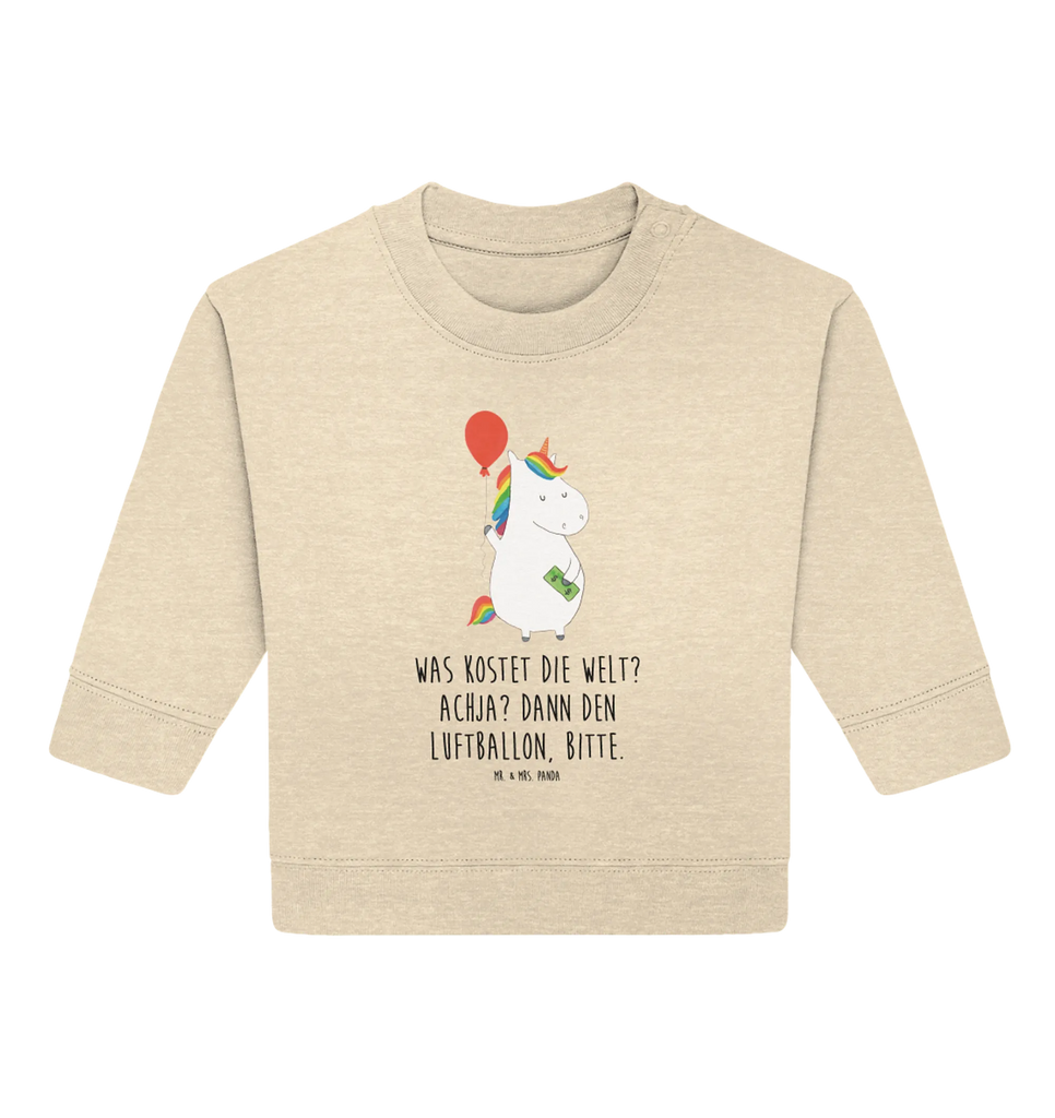 Organiczny sweter dla niemowląt Jednorożec Balon Baby Bullover, Baby Sweatshirt, Einhorn Deko, Einhörner, Einhorn, Unicorn, Geschenk, Freundin, Geld, Luftballon, Freude, Lebenslust