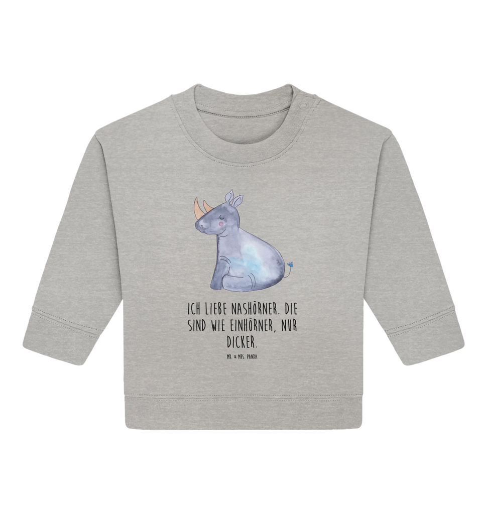 Organiczny sweter dla niemowląt Jednorożec Nosorożec Baby Bullover, Baby Sweatshirt, Einhorn Deko, Einhörner, Einhorn, Unicorn, Erwachsenwerden, Zoo, Einhornpower, Regenbogen, Witzig, Nashorn, Glitzer, Lustig, Nashörner