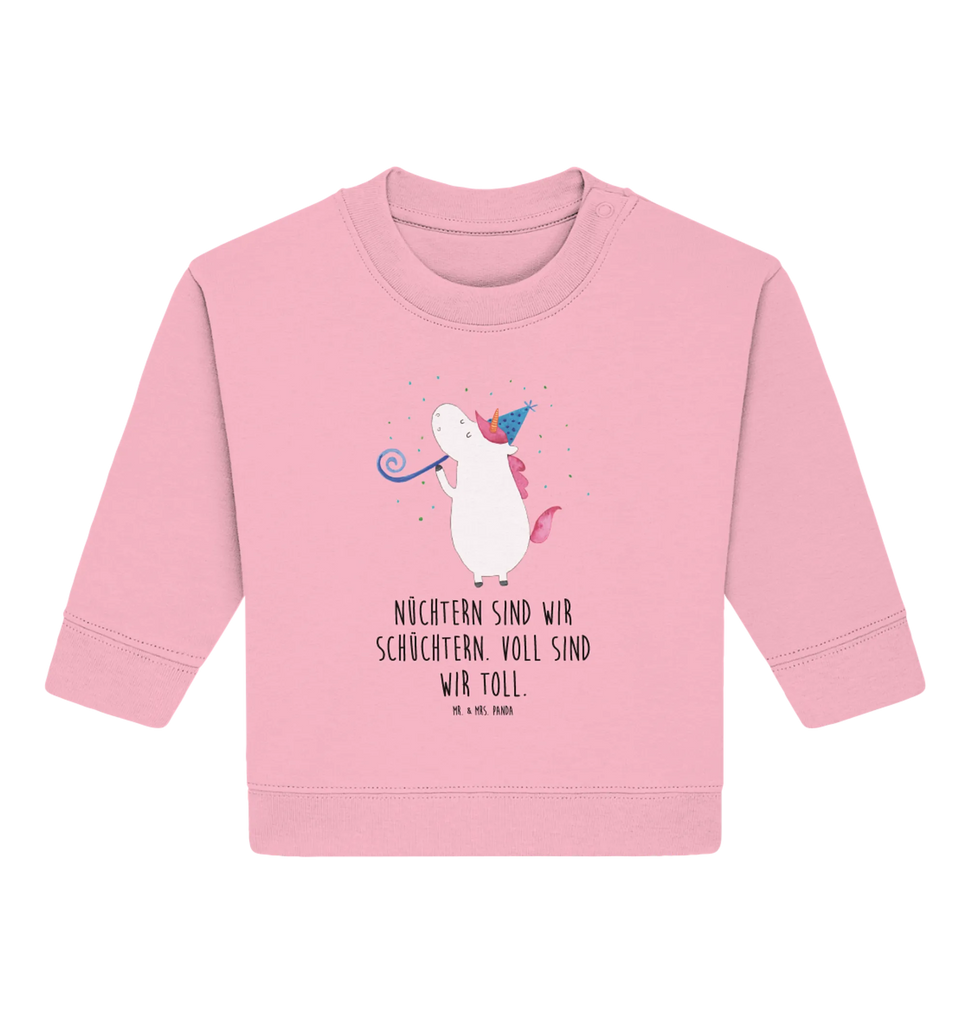 Organiczny sweter dla niemowląt Jednorożec Impreza Baby Sweatshirt, Baby Bullover, Einhorn Deko, Einhörner, Einhorn, Unicorn, Geburtstag, Club, Fest, Alkohol, Konfetti, Glitzer, Disco, Party, Feier