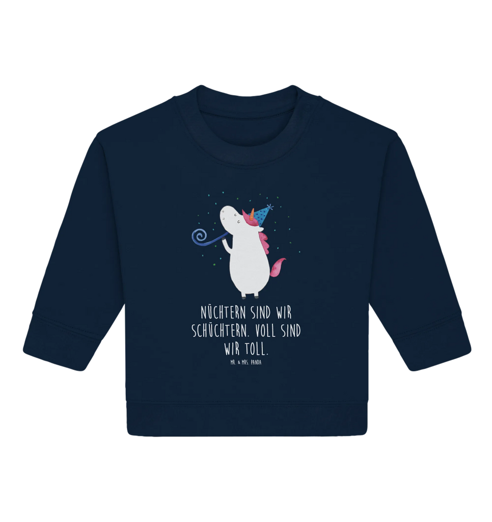Organiczny sweter dla niemowląt Jednorożec Impreza Baby Sweatshirt, Baby Bullover, Einhorn Deko, Einhörner, Einhorn, Unicorn, Geburtstag, Club, Fest, Alkohol, Konfetti, Glitzer, Disco, Party, Feier