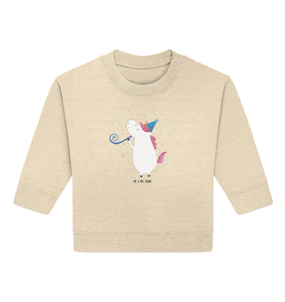 Organiczny sweter dla niemowląt Jednorożec Impreza Baby Sweatshirt, Baby Bullover, Einhorn Deko, Einhörner, Einhorn, Unicorn, Geburtstag, Club, Fest, Alkohol, Konfetti, Glitzer, Disco, Party, Feier
