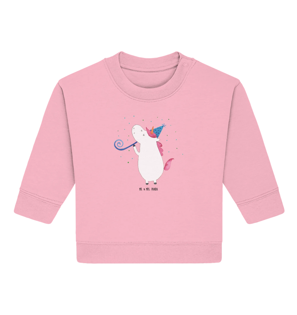 Organiczny sweter dla niemowląt Jednorożec Impreza Baby Sweatshirt, Baby Bullover, Einhorn Deko, Einhörner, Einhorn, Unicorn, Geburtstag, Club, Fest, Alkohol, Konfetti, Glitzer, Disco, Party, Feier