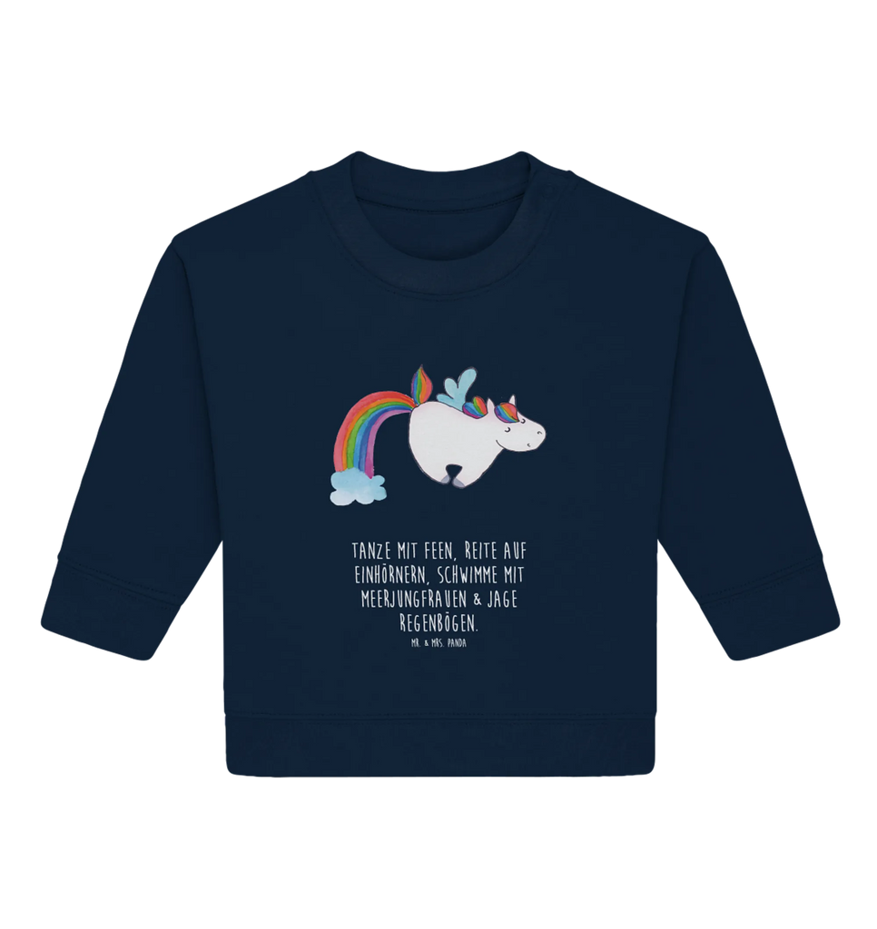 Organiczny sweter dla niemowląt jednorożec Latający koń Baby Sweatshirt, Baby Bullover, Einhorn Deko, Einhörner, Einhorn, Unicorn, Spielen, Erwachsenwerden, Realität, Glitzer, Regenbogen