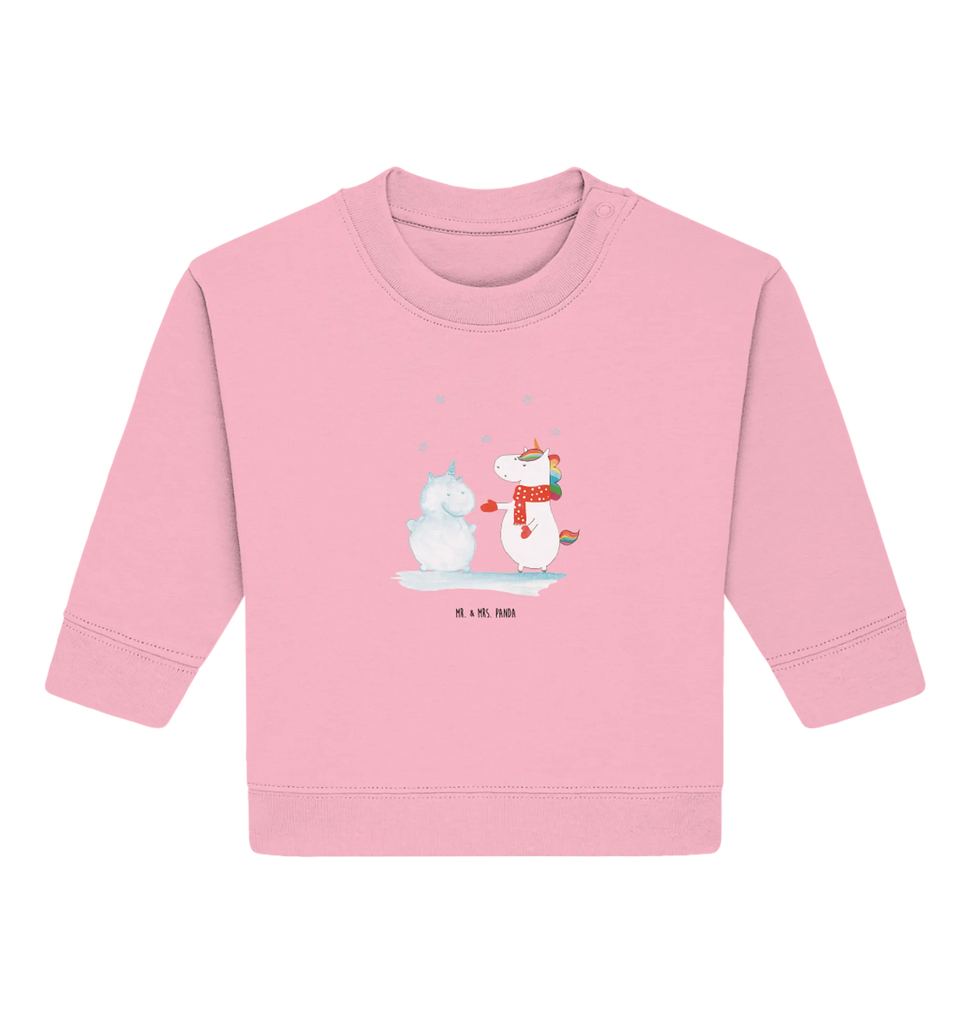 Organiczny sweter dla niemowląt jednorożec Bałwan Baby Bullover, Baby Sweatshirt, Einhorn Deko, Einhörner, Einhorn, Unicorn, Weihnachten, Schneemann, Handschuhe, kalt, Kuchen, X-Mas, Mütze, Schnee, Winter