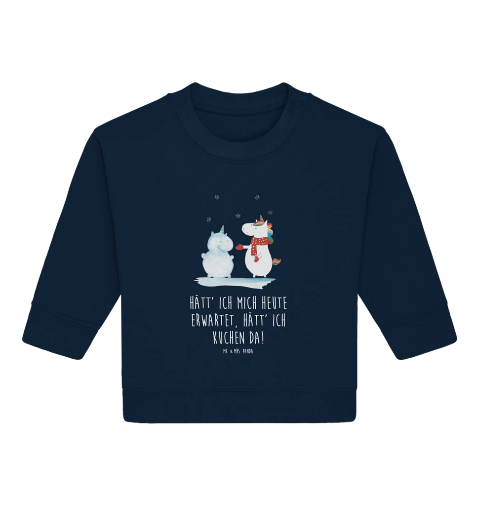 Organiczny sweter dla niemowląt jednorożec Bałwan Baby Bullover, Baby Sweatshirt, Einhorn Deko, Einhörner, Einhorn, Unicorn, Weihnachten, Schneemann, Handschuhe, kalt, Kuchen, X-Mas, Mütze, Schnee, Winter