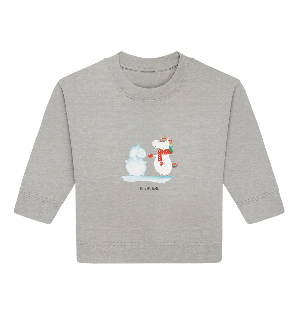 Organiczny sweter dla niemowląt jednorożec Bałwan Baby Bullover, Baby Sweatshirt, Einhorn Deko, Einhörner, Einhorn, Unicorn, Weihnachten, Schneemann, Handschuhe, kalt, Kuchen, X-Mas, Mütze, Schnee, Winter