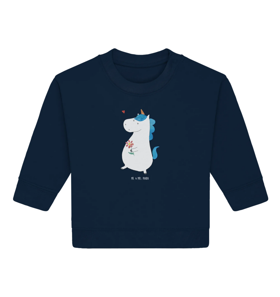 Organiczny sweter dla niemowląt Jednorożec spacer Baby Bullover, Baby Sweatshirt, Einhorn Deko, Einhörner, Einhorn, Unicorn, Freude, Schwester, Gute Laune, Mutter, Glitzer, Blumen, Freundin, Spaziergang, Motivation