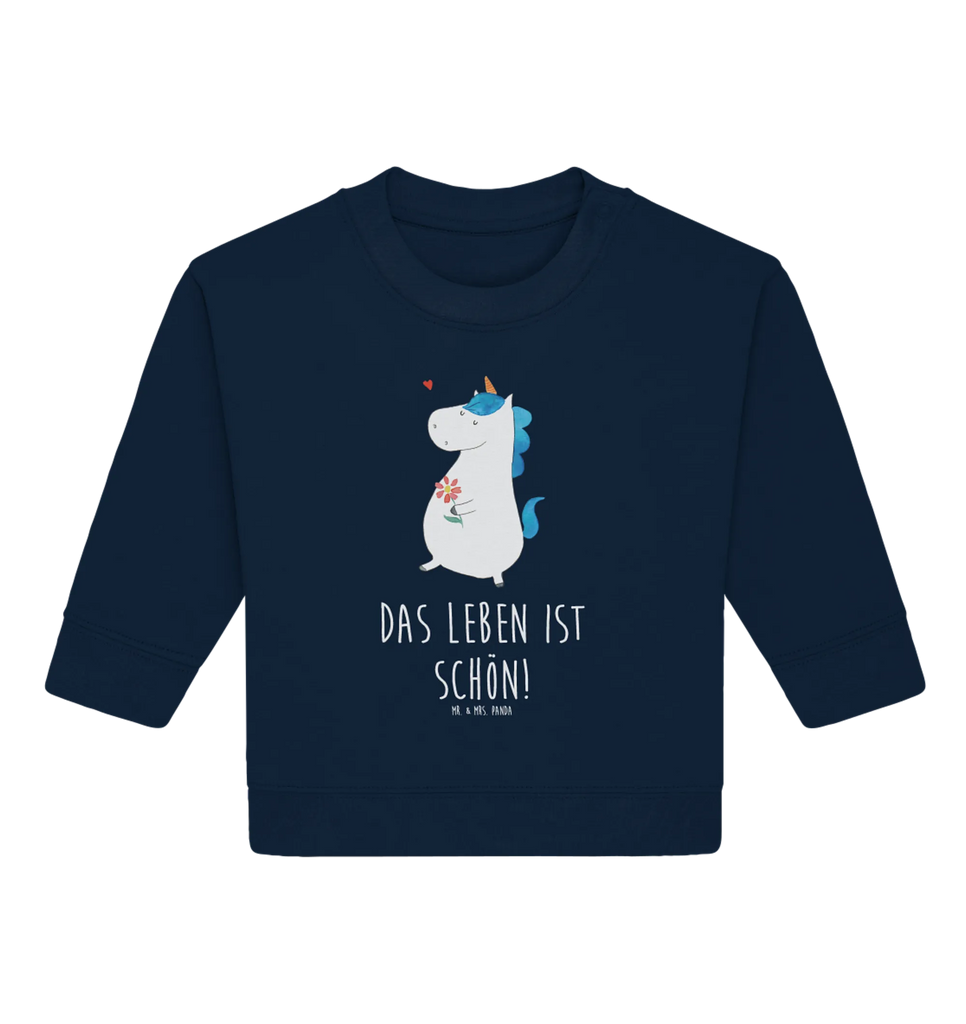 Organiczny sweter dla niemowląt Jednorożec spacer Baby Bullover, Baby Sweatshirt, Einhorn Deko, Einhörner, Einhorn, Unicorn, Freude, Schwester, Gute Laune, Mutter, Glitzer, Blumen, Freundin, Spaziergang, Motivation