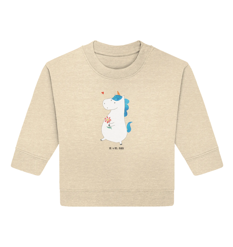Organiczny sweter dla niemowląt Jednorożec spacer Baby Bullover, Baby Sweatshirt, Einhorn Deko, Einhörner, Einhorn, Unicorn, Freude, Schwester, Gute Laune, Mutter, Glitzer, Blumen, Freundin, Spaziergang, Motivation