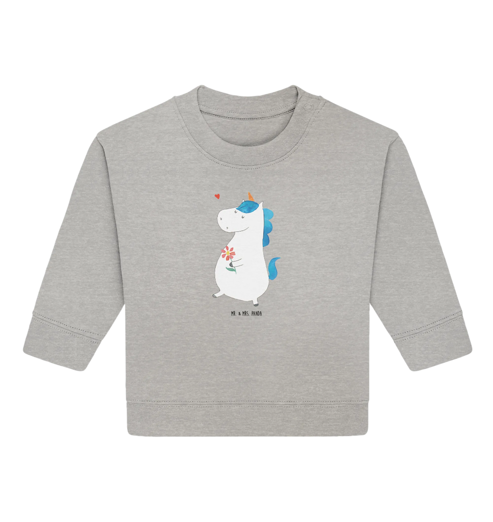 Organiczny sweter dla niemowląt Jednorożec spacer Baby Bullover, Baby Sweatshirt, Einhorn Deko, Einhörner, Einhorn, Unicorn, Freude, Schwester, Gute Laune, Mutter, Glitzer, Blumen, Freundin, Spaziergang, Motivation