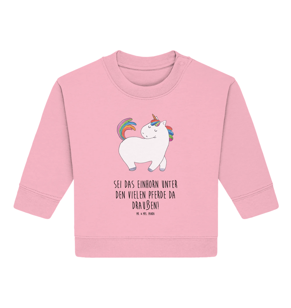 Organiczny sweter dla niemowląt jednorożec dumnie kroczyć Baby Sweatshirt, Baby Bullover, Einhorn Deko, Einhörner, Einhorn, Unicorn, Stolz, Pferd, Bunt, Geschenk, Reiten, Anders, Reiter, Freundin