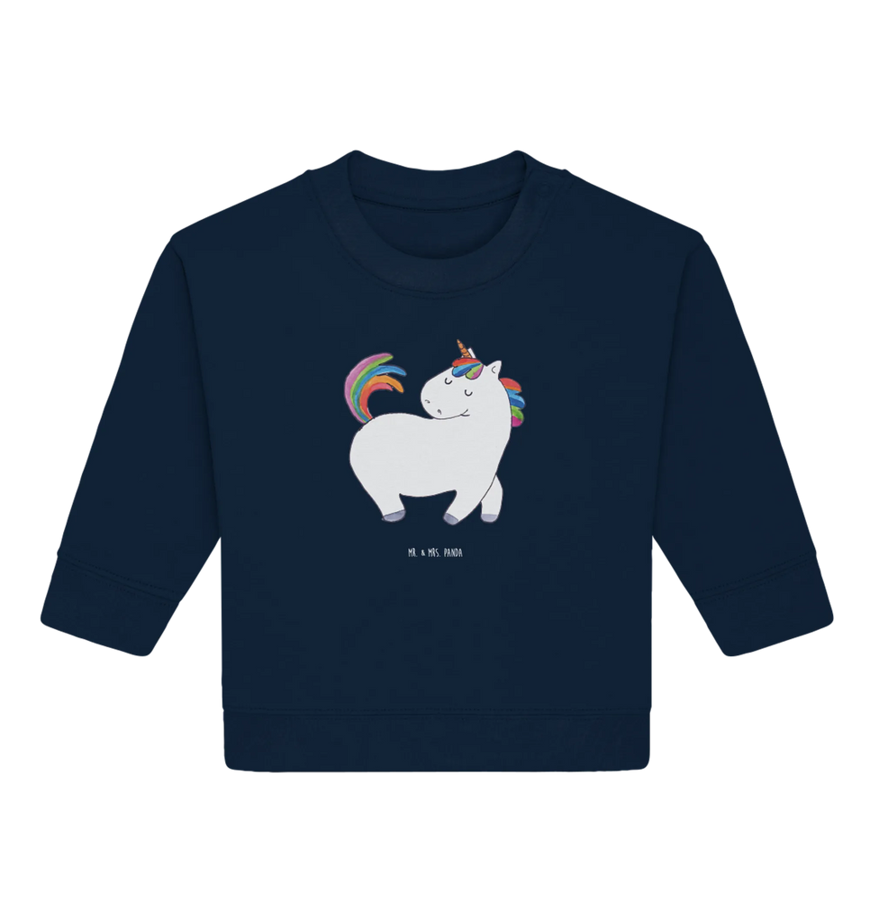 Organiczny sweter dla niemowląt jednorożec dumnie kroczyć Baby Sweatshirt, Baby Bullover, Einhorn Deko, Einhörner, Einhorn, Unicorn, Stolz, Pferd, Bunt, Geschenk, Reiten, Anders, Reiter, Freundin